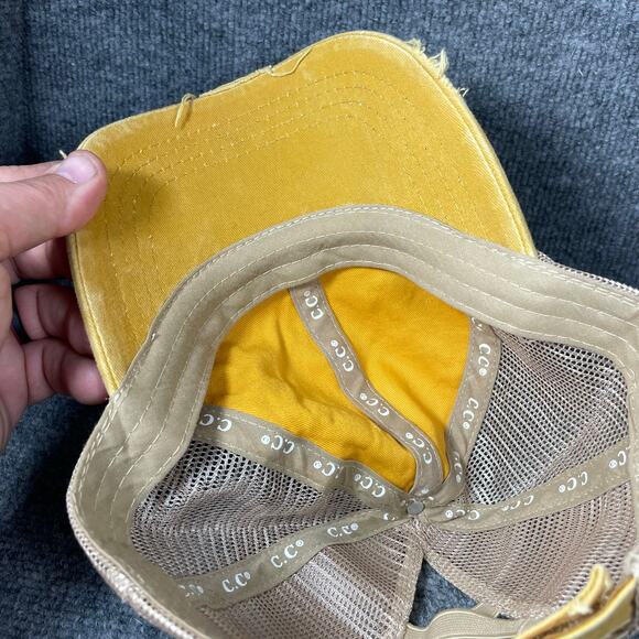 C.C. Exclusives Trucker Hat Women's One Size Fits Most Beige Distressed Stretch - Picture 4 of 9